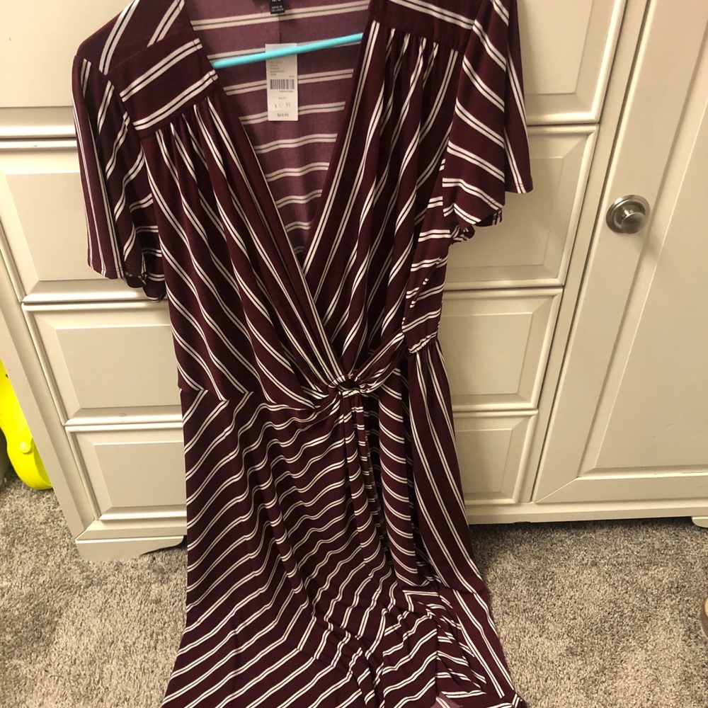 Red and white dress